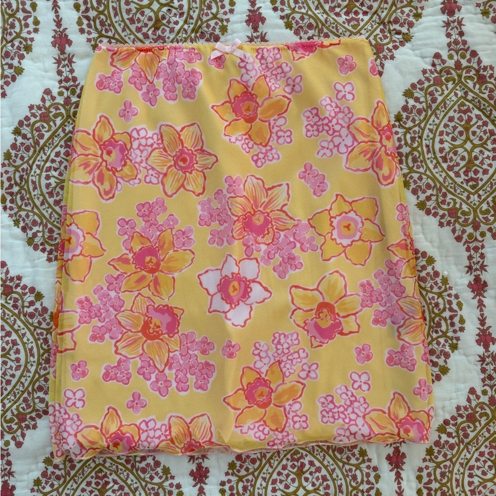 Sakyi Floral Skirt in Yellow and Pink